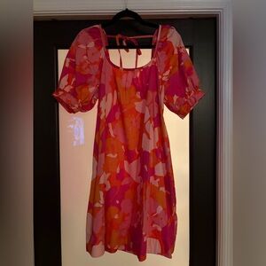 Floral Pink and Orange Women's Dress